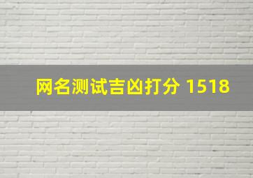 网名测试吉凶打分 1518